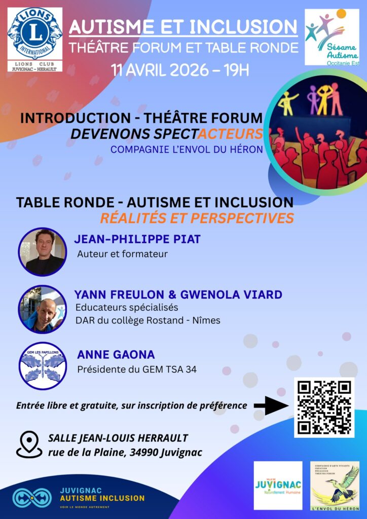 théâtre forum autisme et inclusion scolaire proposé par la compagnie L'envol du héron et dirigé par Kevin Gallet